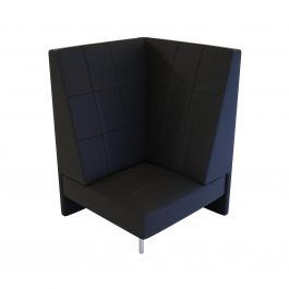 Endless High Back Corner Chair, Black Vinyl