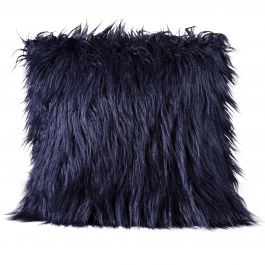 Mongolian Faux Fur Pillow, Blue