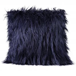 Mongolian Faux Fur Pillow, Blue