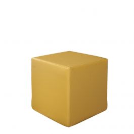 Vibe Cube Ottoman, Bright Yellow Vinyl