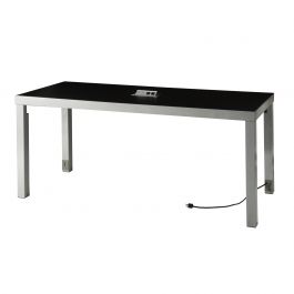 Ventura Powered Communal Cafe Table, Black Top