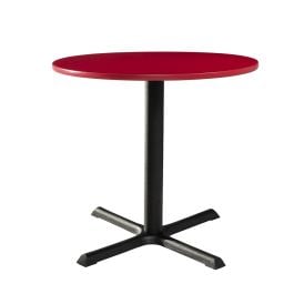 30" Round Cafe Table w/ Standard Black Base, Red Top