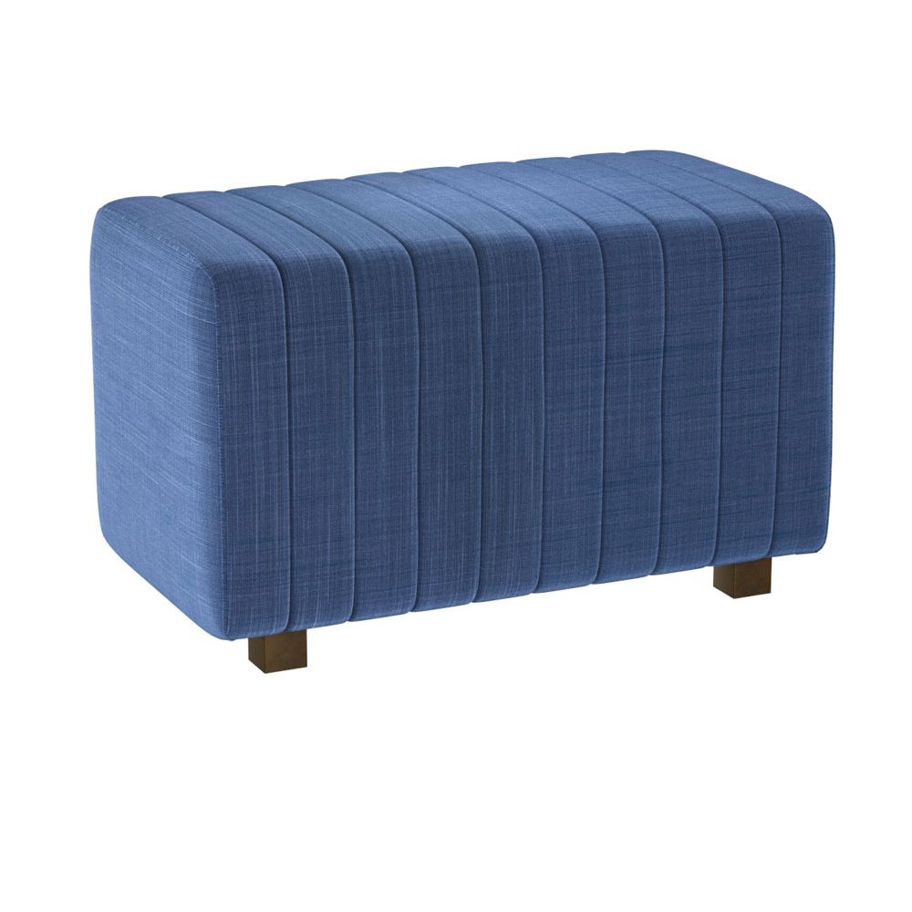 Rent the Beverly Small Bench Ottoman - Blue | CORT Events
