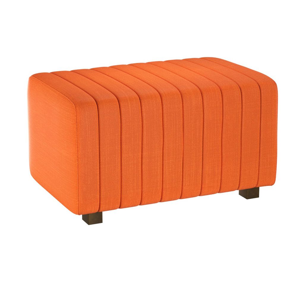 Rent the Beverly Small Bench Ottoman, Orange Fabric | CORT Events