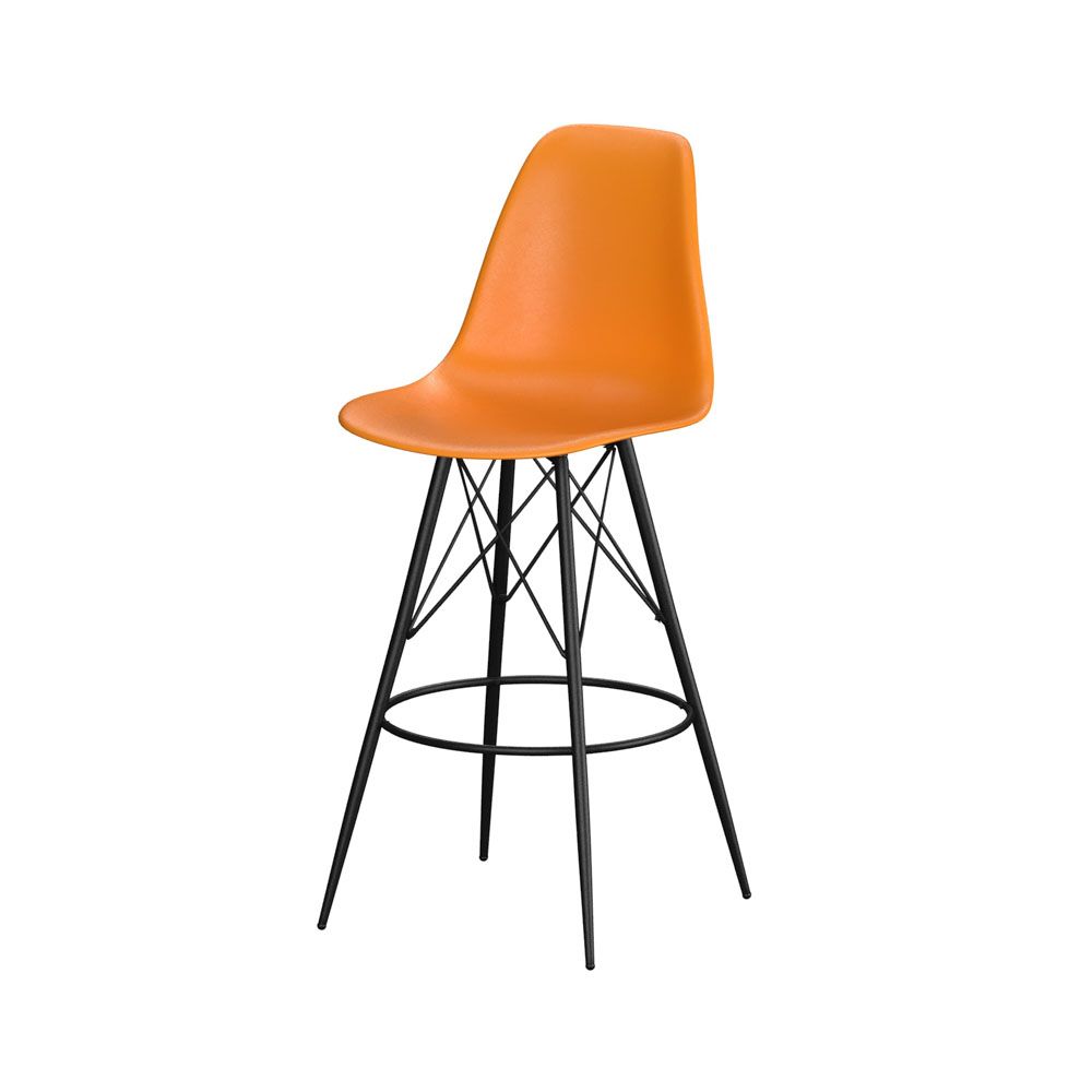 Rent the Orange Chelsea Barstool, Black Base | CORT