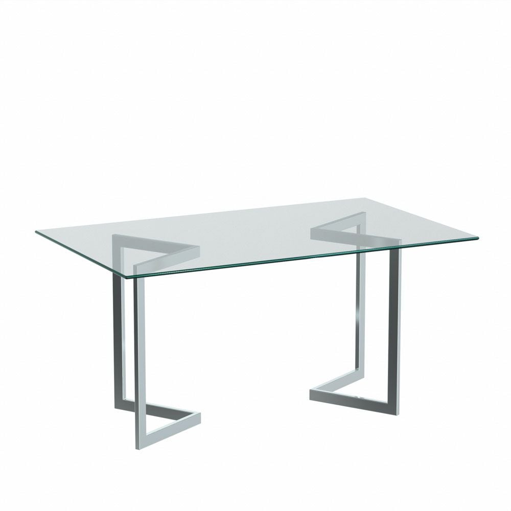 Rent the Geo Rectangular Table, Chrome Base | CORT Events