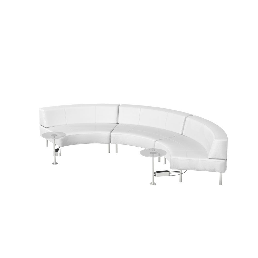 Rent the Endless Powered Large Curve Low Back Sofa w/ 2 Round