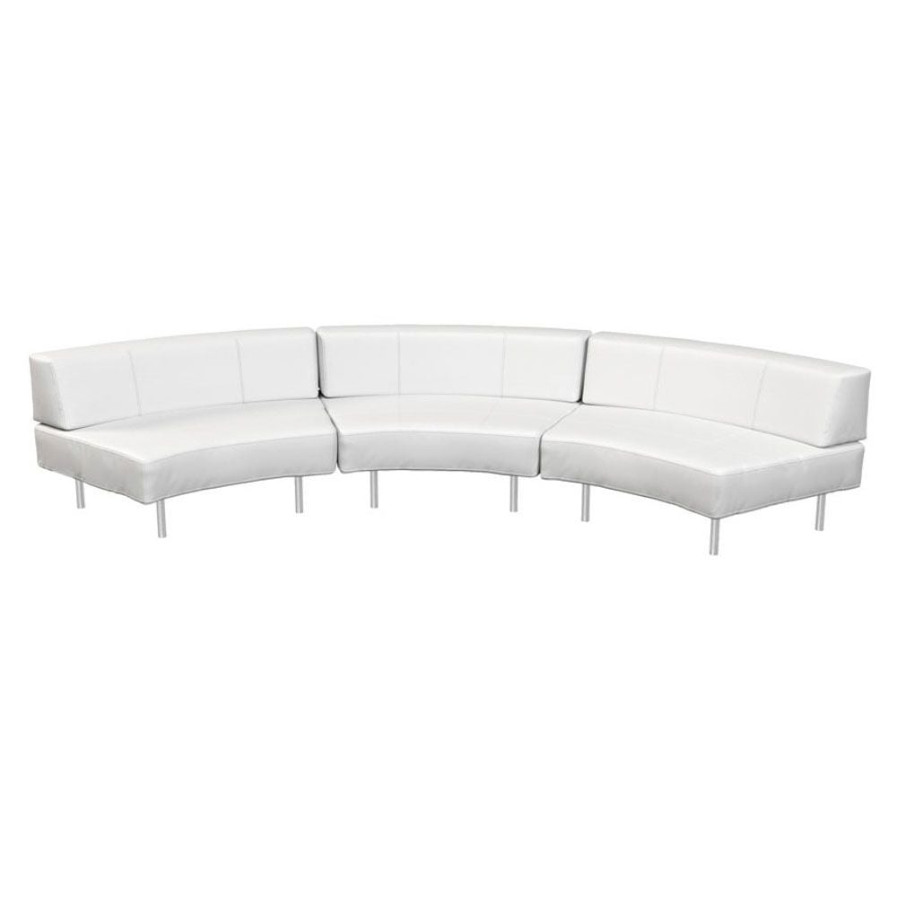 Rent the Endless Large Curve Low Back Sofa, White Vinyl | CORT Events