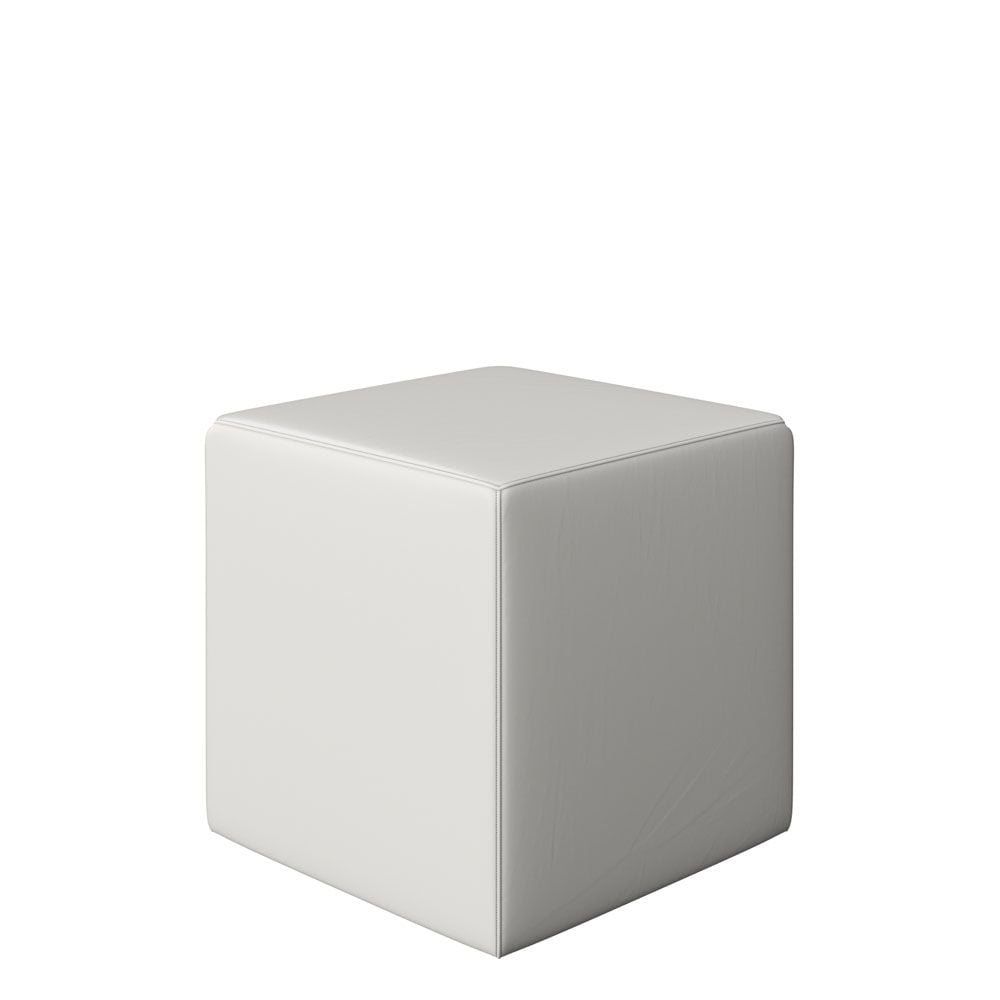 Rent the Vibe Cube Ottoman, White Vinyl | CORT Events