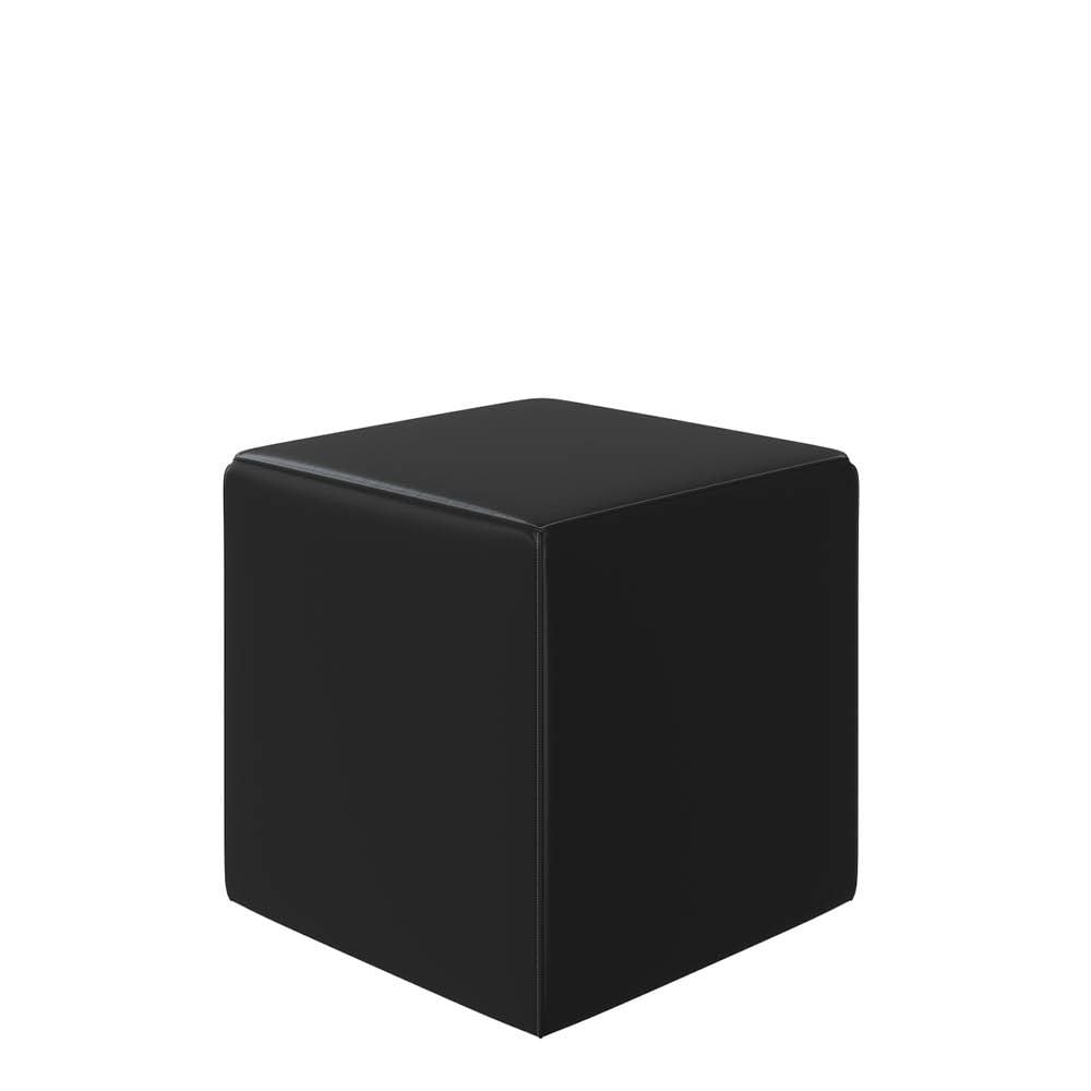 Rent the Vibe Cube Ottoman, Black Vinyl | CORT Events