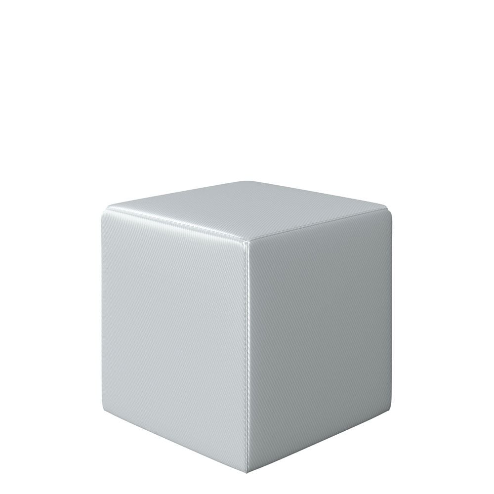 Rent the Vibe Cube Ottoman, Silver Vinyl | CORT Events