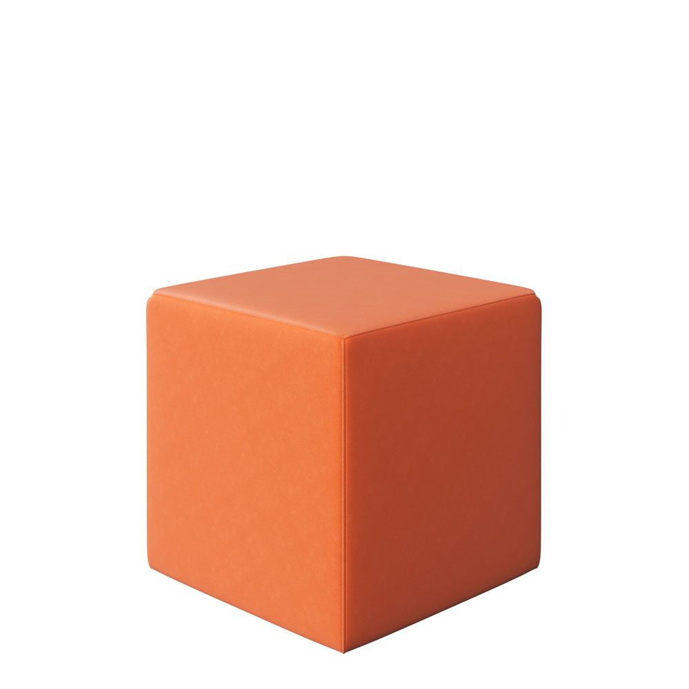 Rent the Vibe Cube Ottoman, Spice Orange Vinyl | CORT Events