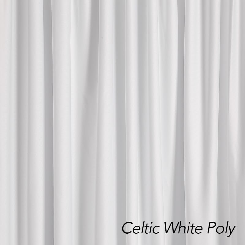 Celctic white poly drape