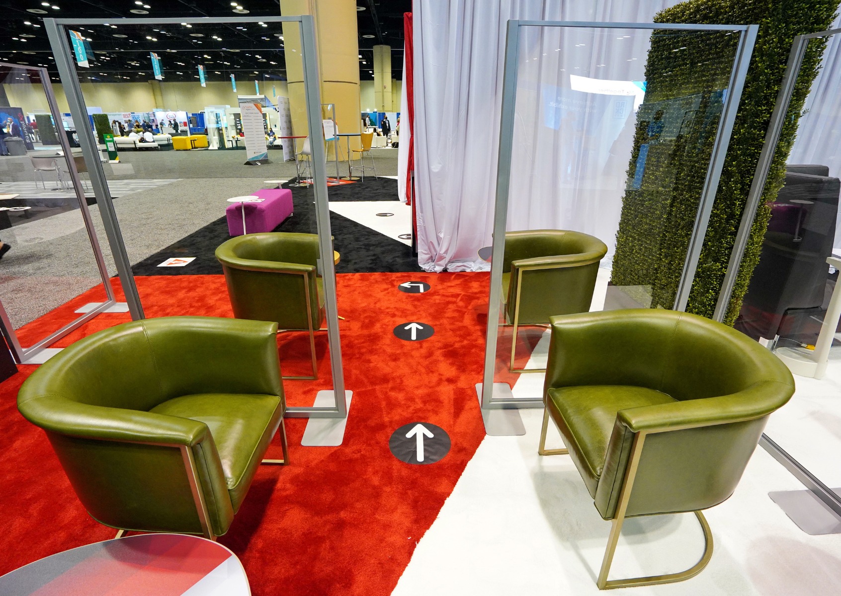 Clear dividers between seating